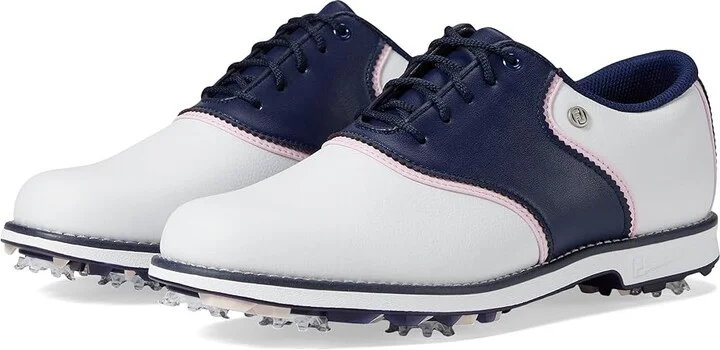 FootJoy Premiere Series - Bel Air Golf Shoes Women's Shoes White/Navy/Pink : 5 M, Leather