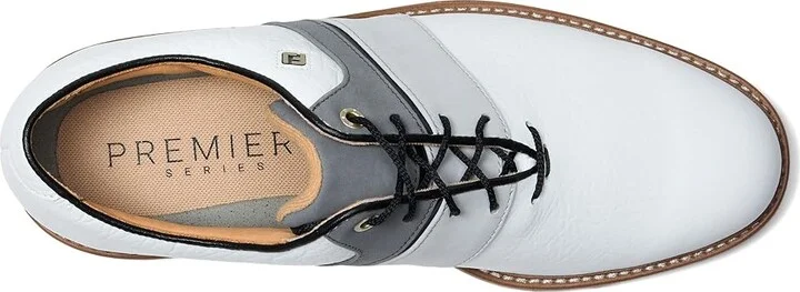 FootJoy Premiere Series Bison Golf Shoes Men's Golf Shoes White/Grey/Black : 10 EE - Wide, Leather - Image 2