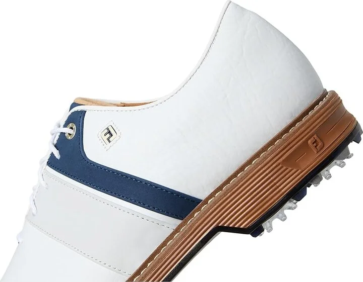 FootJoy Premiere Series Bison Golf Shoes Men's Golf Shoes White/Navy/White : 8 D - Medium, Leather - Image 7