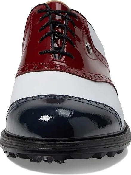 FootJoy Premiere Series - Wilcox Golf Shoes- Previous Season Men's Shoes Red/White/Blue Patent : 7 M, Leather - Image 3