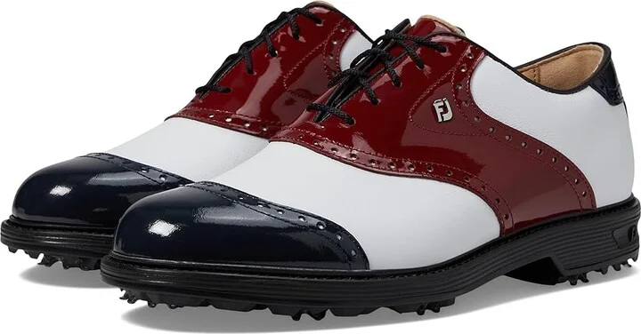 FootJoy Premiere Series - Wilcox Golf Shoes- Previous Season Men's Shoes Red/White/Blue Patent : 7 M, Leather