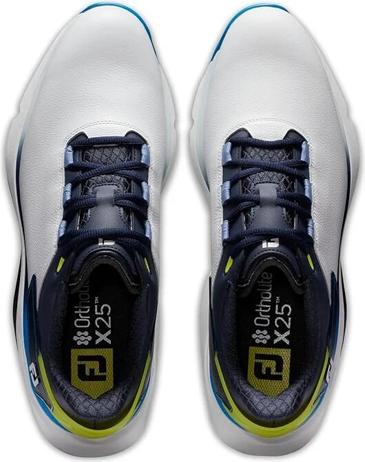 FootJoy Pro/SLX Golf Shoes- Previous Season Men's Shoes White/Navy/Lime : 7 M, Leather - Image 2