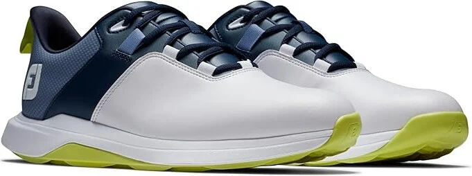 FootJoy ProLite Golf Shoes Men's Shoes White/Navy/Lime : 7 M, Rubber