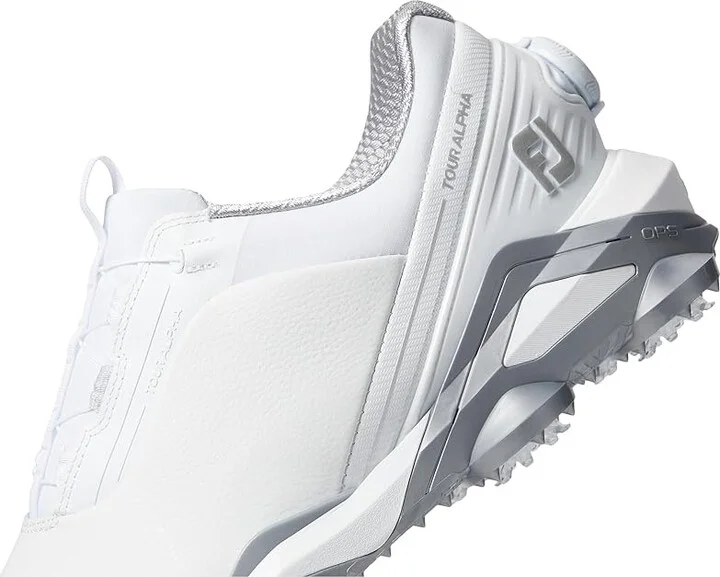 FootJoy Tour Alpha BOA Golf Shoes Men's Shoes White/White/Silver : 7 M, Leather - Image 4