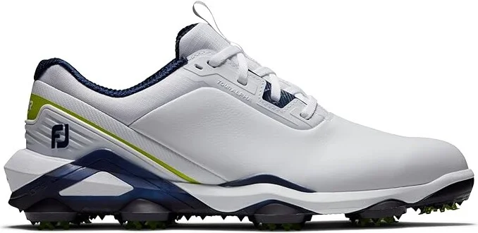 FootJoy Tour Alpha Golf Shoes Men's Shoes White/Navy/Lime : 7.5 M, Leather - Image 4