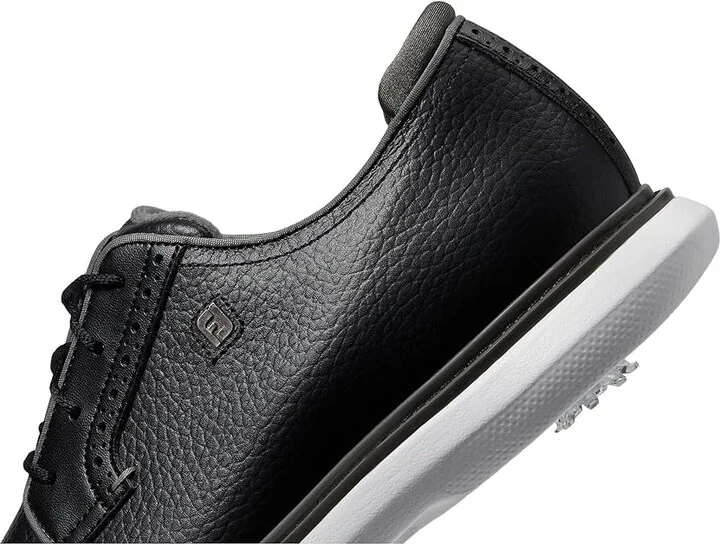 FootJoy Traditions Blucher Golf Shoes Men's Shoes Black/White : 7 M, Leather - Image 4