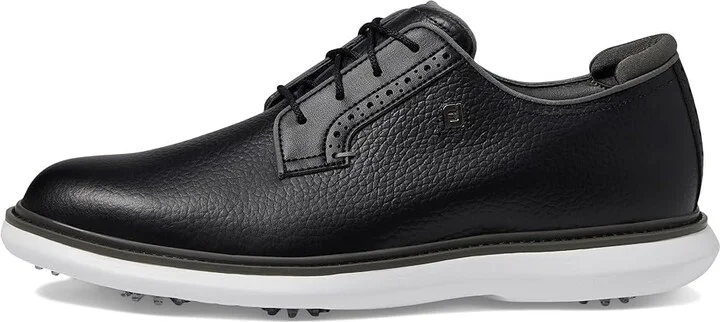 FootJoy Traditions Blucher Golf Shoes Men's Shoes Black/White : 7 M, Leather - Image 5