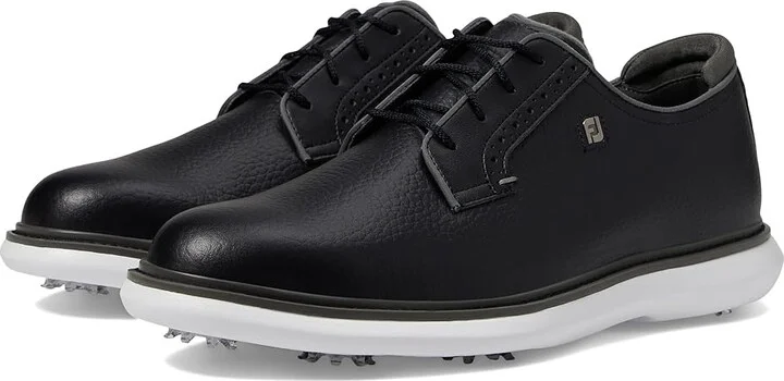 FootJoy Traditions Blucher Golf Shoes Men's Shoes Black/White : 7 M, Leather