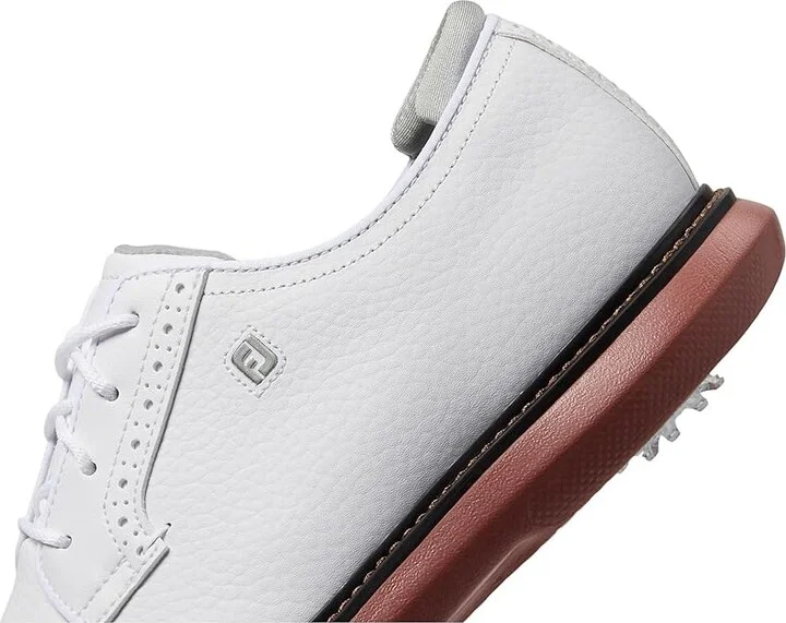 FootJoy Traditions Blucher Golf Shoes Men's Shoes White/Brick : 7 M, Leather - Image 4