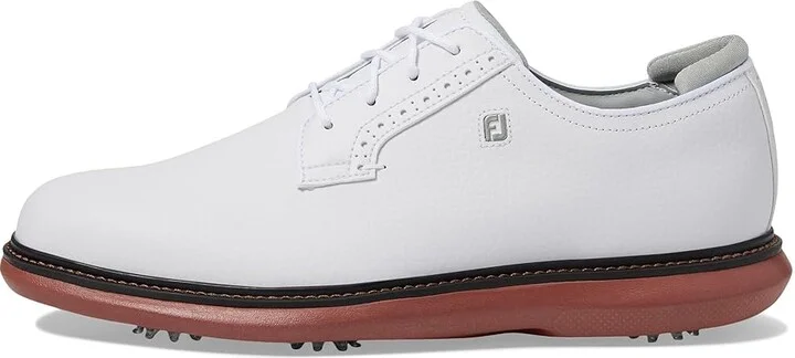 FootJoy Traditions Blucher Golf Shoes Men's Shoes White/Brick : 7 M, Leather - Image 5