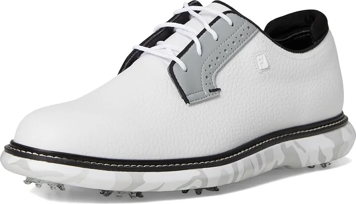 FootJoy Traditions Blucher Golf Shoes Men's Shoes White/Grey Camo : 10 W, Leather - Image 5
