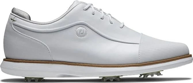 FootJoy Traditions Cap Toe Golf Shoes- Previous Season Women's Shoes White : 10 W, Synthetic - Image 7
