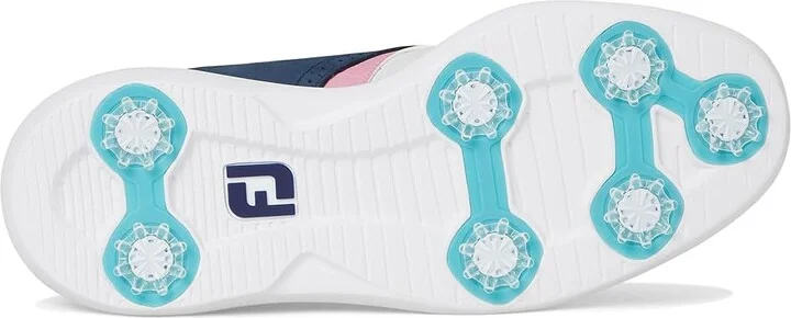 FootJoy Traditions Golf Shoes- Previous Season Men's Shoes White/Blue/Pink : 11.5 W, Leather - Image 3