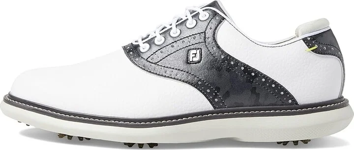 FootJoy Traditions Golf Shoes- Previous Season Men's Shoes White/Camo : 9 M, Leather - Image 6