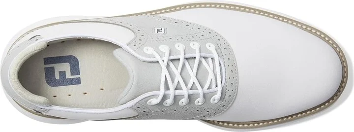 FootJoy Traditions Golf Shoes- Previous Season Men's Shoes White/Grey/White : 7.5 M, Leather - Image 2