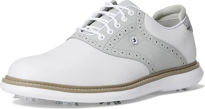 FootJoy Traditions Golf Shoes- Previous Season Men's Shoes White/Grey/White : 7.5 M, Leather - Image 5