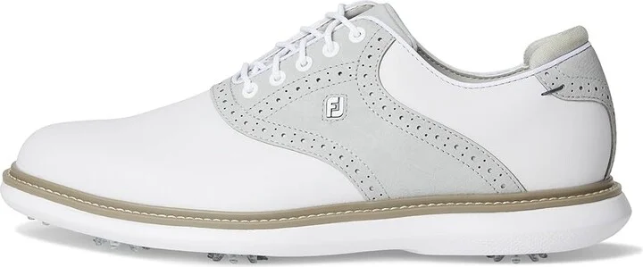 FootJoy Traditions Golf Shoes- Previous Season Men's Shoes White/Grey/White : 7.5 M, Leather - Image 6