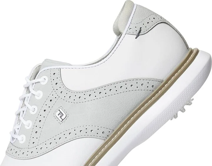 FootJoy Traditions Golf Shoes- Previous Season Men's Shoes White/Grey/White : 7.5 M, Leather - Image 7