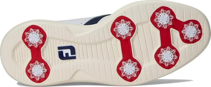 FootJoy Traditions Golf Shoes- Previous Season Men's Shoes White/Navy/Red : 10 W, Leather - Image 3