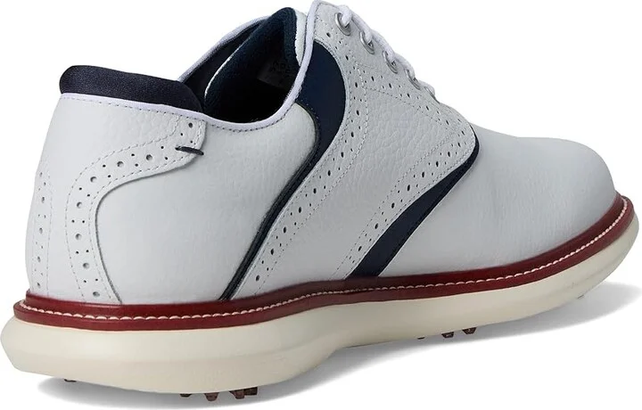 FootJoy Traditions Golf Shoes- Previous Season Men's Shoes White/Navy/Red : 10 W, Leather - Image 4