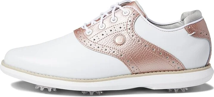 FootJoy Traditions Golf Shoes - Previous Season Style Women's Shoes White/Rose : 5 M, Synthetic - Image 6