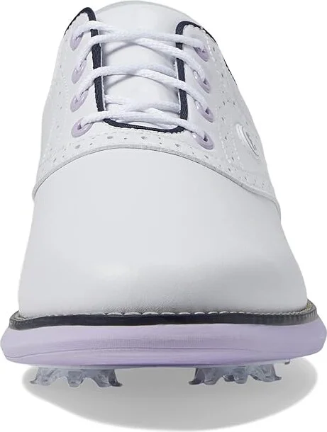 FootJoy Traditions Golf Shoes- Previous Season Women's Shoes White/Navy Patent : 5 M, Synthetic - Image 3