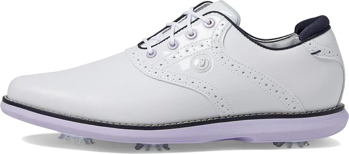 FootJoy Traditions Golf Shoes- Previous Season Women's Shoes White/Navy Patent : 5 M, Synthetic - Image 5