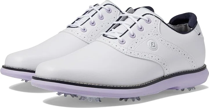 FootJoy Traditions Golf Shoes- Previous Season Women's Shoes White/Navy Patent : 5 M, Synthetic