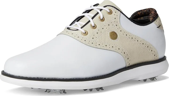 FootJoy Traditions Golf Shoes- Previous Season Women's Shoes White/Tan/Black : 5.5 M, Synthetic - Image 5
