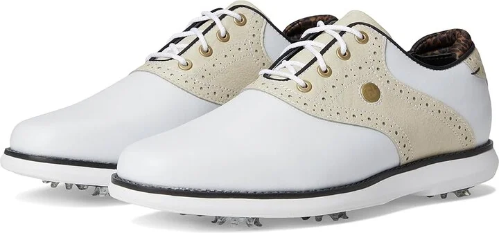 FootJoy Traditions Golf Shoes- Previous Season Women's Shoes White/Tan/Black : 5.5 M, Synthetic