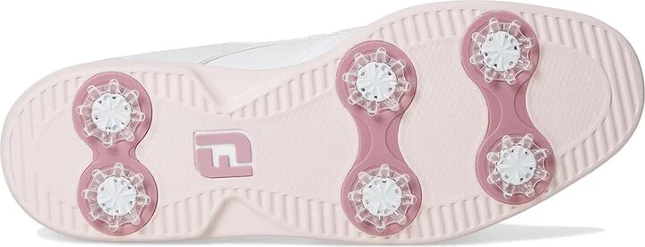 FootJoy Traditions Shield Tip Golf Shoes Women's Golf Shoes White/White/Pink : 9 M, Leather - Image 3