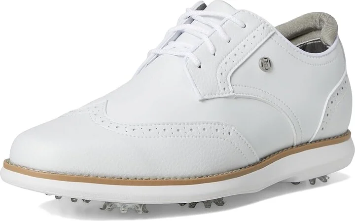 FootJoy Traditions Shield Tip Golf Shoes Women's Golf Shoes White/White/White : 6.5 M, Leather - Image 5