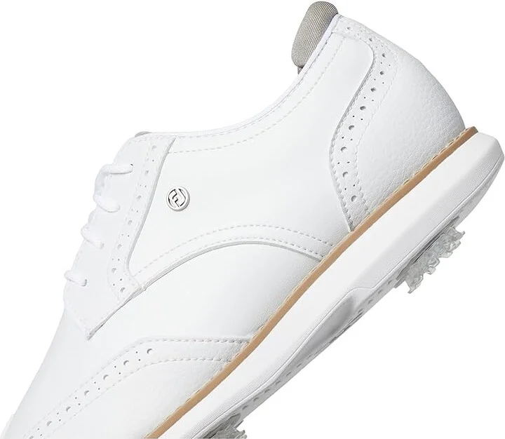 FootJoy Traditions Shield Tip Golf Shoes Women's Golf Shoes White/White/White : 6.5 M, Leather - Image 7