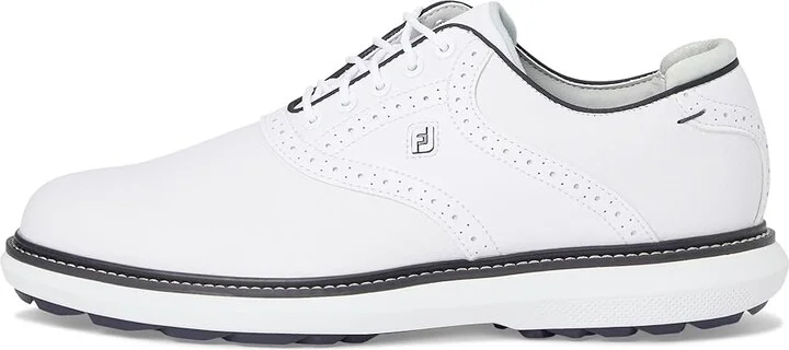 FootJoy Traditions Spikeless Golf Shoes- Previous Season Men's Shoes White/Navy : 8.5 M, Leather - Image 6