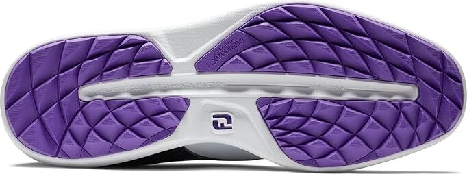 FootJoy Traditions Spikeless Golf Shoes Women's Shoes White/Navy/Purple : 5 M, Synthetic - Image 2