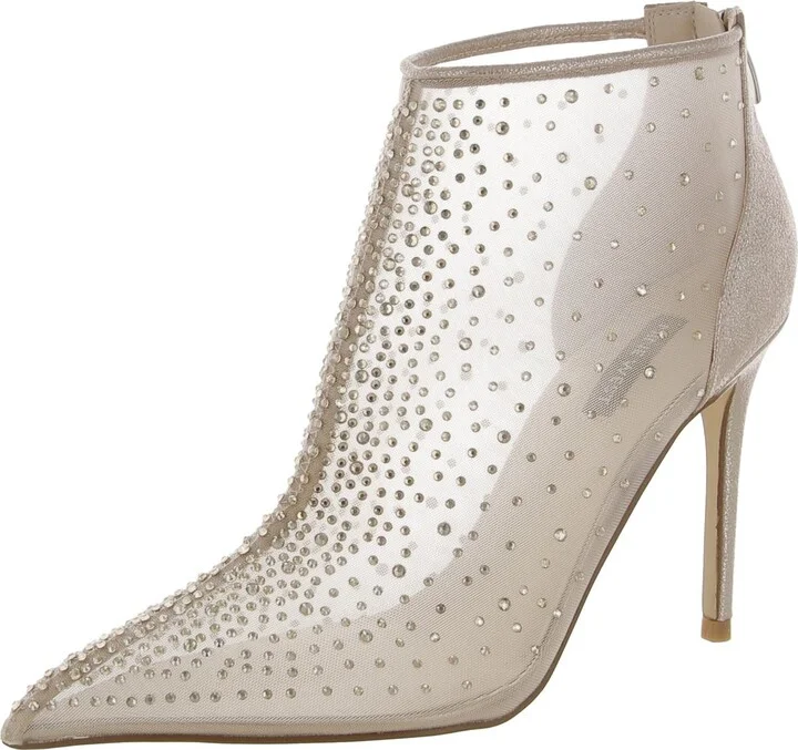 For Now Womens Faux Leather Rhinestone Booties