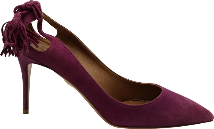 Forever Marilyn Tassel Pumps in Purple Suede