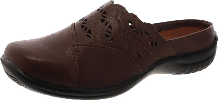 Forever Womens Faux Leather Slip On Mules