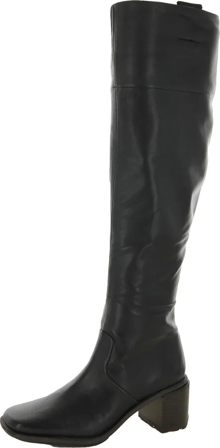 Forla Womens Leather Square Toe Over-The-Knee Boots