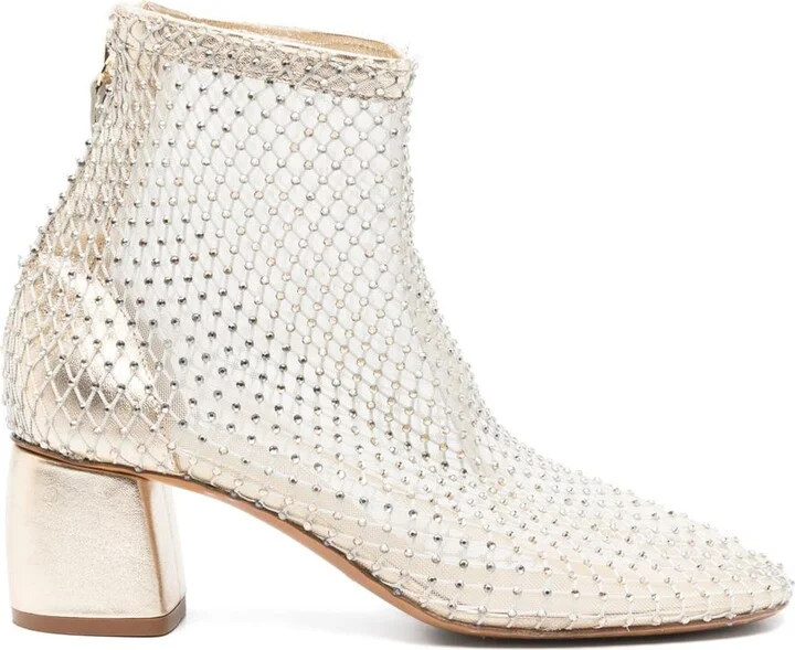 Forte_Forte Strass Mesh Ankle Boots Shoes
