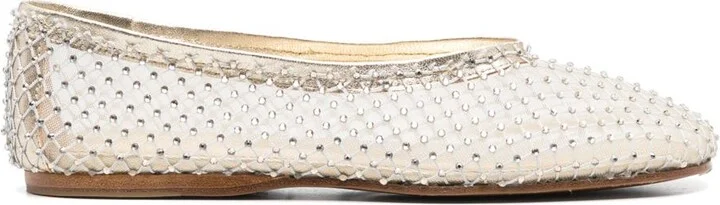 Forte_Forte Strass Mesh Ballerina Shoes