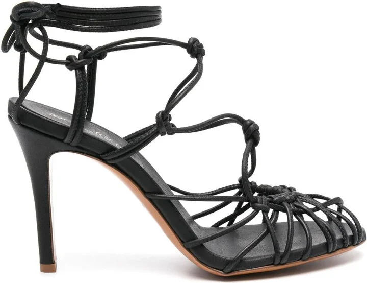 Forte_Forte Thin Heel Sandals With Leather Tubular Laces Shoes