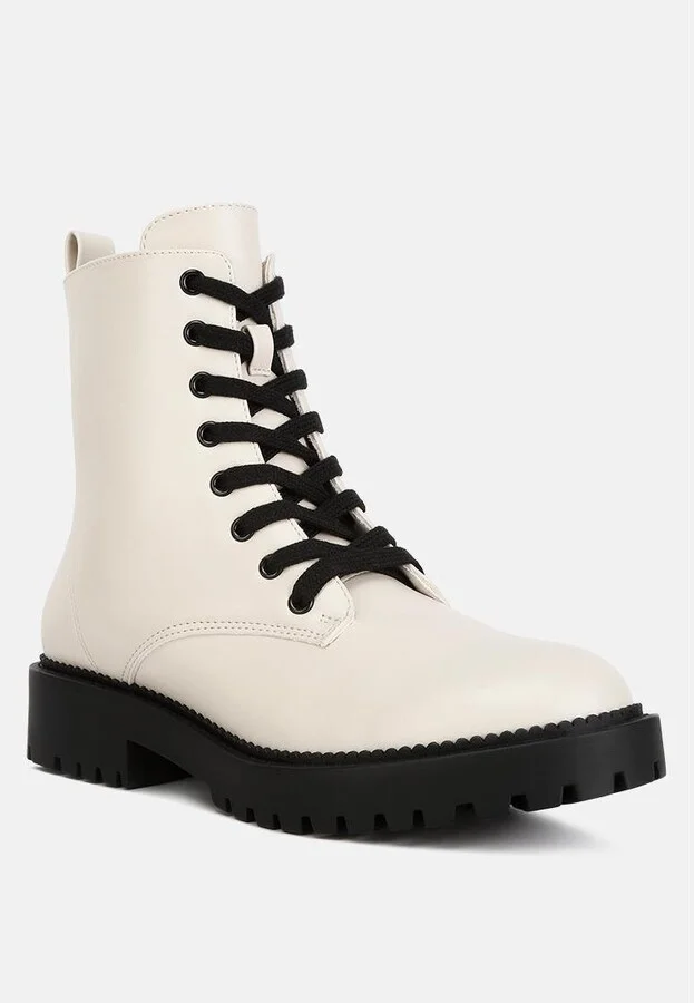 Forter Faux Leather Lace Up Boots - Image 2