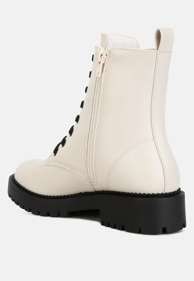 Forter Faux Leather Lace Up Boots - Image 3
