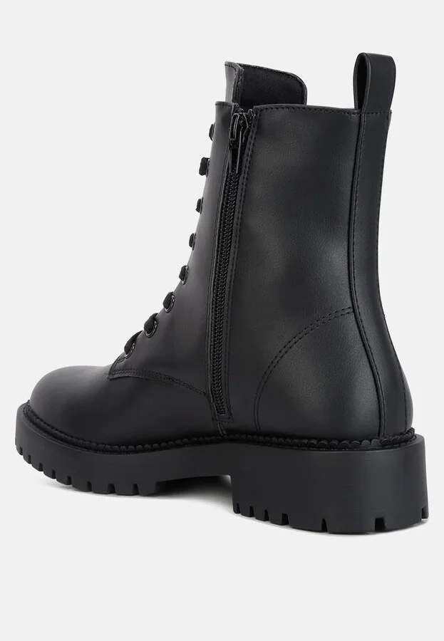 Forter Faux Leather Lace Up Boots - Image 4