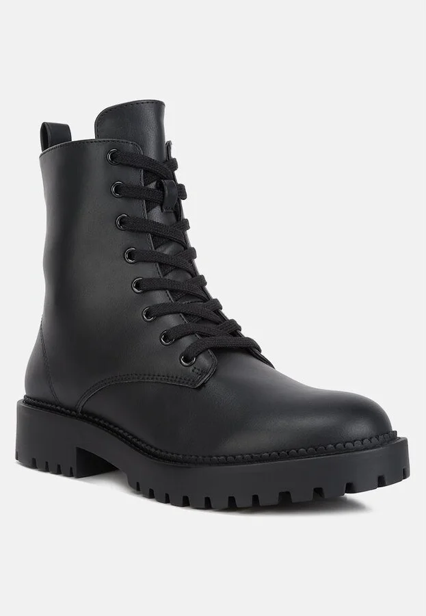 Forter Faux Leather Lace Up Boots - Image 5