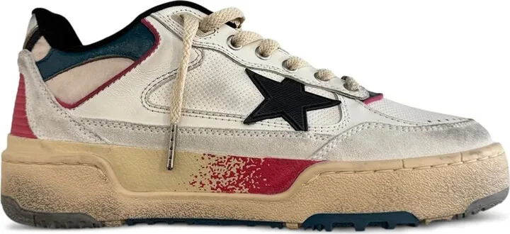 Forty2 star-patch leather sneakers
