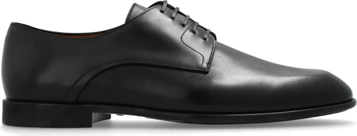 ‘Fosco’ Leather Shoes, , - Black