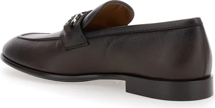 'foster' Brown Loafers With Gancini Detail In Leather Man - Image 3