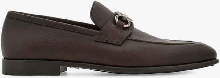 Foster Gancini Ornament Leather Loafers